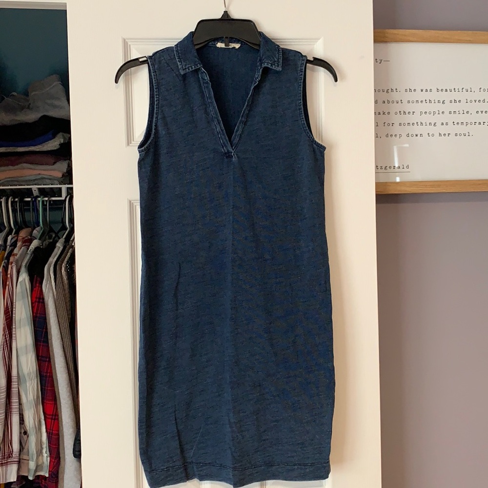 Jane and Delancey women’s soft denim colored collared sleeveless dress size S